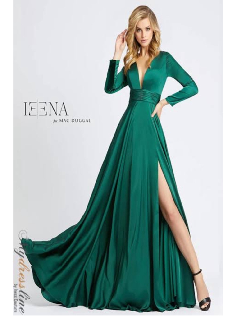 Women's Mac Duggal Green Maxi Dress Size 2